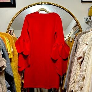 Petal Sleeve Scuba Dress